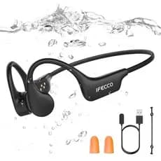 Fones De Ouvido À Prova D'água IFECCO Para Natação-De Condução Óssea Bluetooth 6.0 , IP68 Subaquáticos , Abertos Com 8G