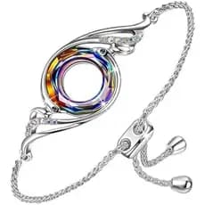 Pulseira Kate Lynn Rise from the Ashes Phoenix Feita Com Cristais Da Áustria , Deslizante Ajustável Para Mulheres , Emba
