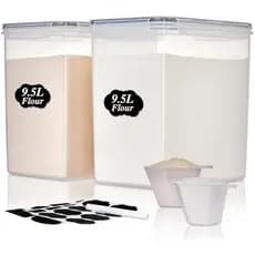 Recipientes Herméticos De Armazenamento De Plástico Sem BPA 4 Peças Grandes De Alimentos Para Copos De Medição De Farinh