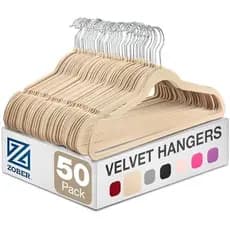 Pacote Com 50 Cabides De Veludo Preto ZOBER-, Cabide Para Calças & amp ; Roupas Sociais-Antiderrapantes Giro De 360 Grau