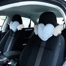 Pelúcia Em Forma De Coração Asas De Anjo Encosto De Cabeça Do Carro Condução Sala De Viagem Confortável Macio Assento De