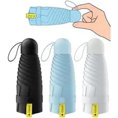 LMUGOOS Mini Guarda-Chuva De Viagem Com 3 Pacotes , Pequeno , Compacto , Portátil , Proteção UV UPF 50 + , À Prova De &