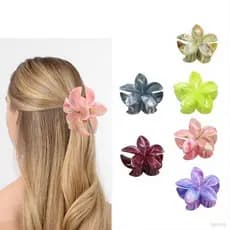 Presilhas de Cabelo com Flor de Hibisco Havaiano, Pacote com 6, Presilhas de Flores Tropicais para Mulheres, Uso Diário