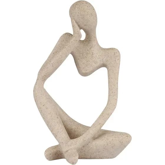 Escultura Abstrata Estilo Pensador em Resina de Arenito, Estatueta Colecionável para Decoração de Casa, Escritório, Esta