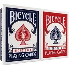 Cartas de Jogar Bicycle Rider Back, Baralho de Cartas Tamanho Padrão para Poker, Vermelho e Azul (2 Pacotes), Cartas Clá