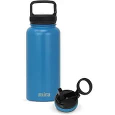 Garrafa Térmica MIRA de 32oz - Garrafa Esportiva de Aço Inoxidável com 2 Tampas (Canudo e Alça) - Termo para Bebidas Fri