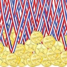 Fasmov 100 Peças De Medalhas Vencedoras De Plástico Para Crianças , Do Prêmio Vencedor Prêmios Esportivos Infantis , Com
