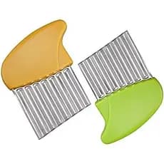 Cortador De Dobras , Waffle De Aço Inoxidável , Picador Ondulado Para Vegetais , Batata , Cenoura , Manteiga , Alface ,