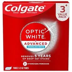 Pasta De Dente Colgate Optic White Advanced Com Peróxido De Hidrogênio , Pacote De Branqueadora De Dentes , Fórmula Segu