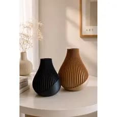 Kit 2 Vasos Decorativos Modernos Texturizados | Design Orgânico Minimalista | Decoração Sala e Casa