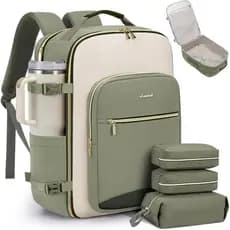 Mochila de Viagem LOVEVOOK 40L para Mulheres e Homens, Bagagem de Mão Aprovada por Companhias Aéreas com 3 Cubos de Orga