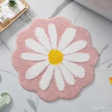 Tapete de Banheiro Fofo, Tapete Rosa com Estampa de Flores, Tapete Absorvente de Água e Antiderrapante, Tapete Macio Lav