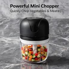 Mini Processador Elétrico 250ml Moedor Alho USB Recarregável Aço Inoxidável Sem Fio Cozinha Compacto