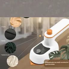 Ferro a Vapor e Seco Portátil 2 em 1 110/220V Dobrável 50mL Antivazamento Base Antiaderente - Roupas sem Amassos