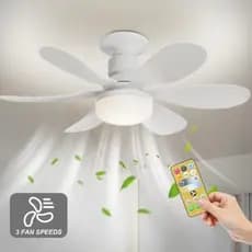Lustre Ventilador LED 30W E27 Controle Remoto 50.000h Bivolt Inmetro A - Iluminação + Ventilação