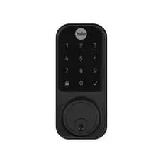 Fechadura Digital Eletrônica Yale YDD 120 Preto Fosco Senha e Chave Porta Externa Trinco Tubular