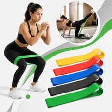 Kit 5 Faixa Elástica Exercício Treino Fisoterapia Mini Band Exercício Resistencia Tensão Funcional