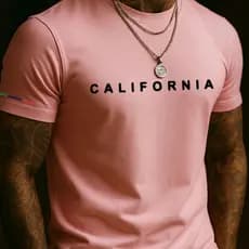 Camiseta Masculina Preta de Manga Curta com Estampa e Gola Redonda 100% Algodão