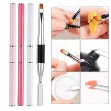 Pincel Polygel 2 em 1 com Espátula Profissional para Alongamento de Unhas Gel