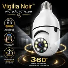 Câmera Lâmpada 360° WiFi Full HD 1080P Visão Noturna Colorida Câmera de Segurança com Aplicativo