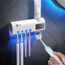 Aplicador Pasta de Dente Dispenser Porta Escovas Com E Sem Esterilizador UV