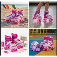 Patins Infantil Roller 4 Rodas Ajustável  Com Luz De Led Com Qualidade Para Sua Família