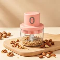 Mini Processador Elétrico de Alimentos Portátil com 3 lâminas de aço inox USB 250 ml