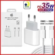 Kit Carregador 35W turbo PD Com Cabo UBS-C Compatível pra iPhone 15 16 17 Carregamento rápido