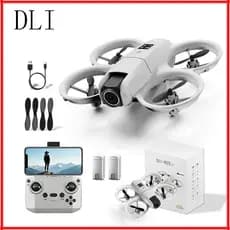 DLI Mini Drone Neo 4K Profissional Câmera Dupla FPV WiFi Fluxo Óptico Controle Remoto e 2 Baterias