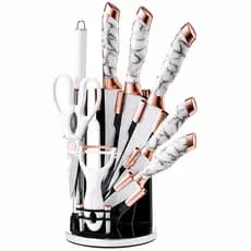 Kit de Facas Marmorizado Rose Gold 9 Peças