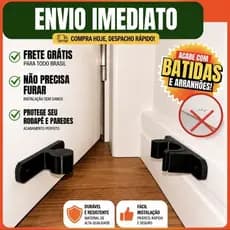 Prendedor Batedor Trava Porta Adesivo Super Forte | Anti Batida com Dupla Face Resistente