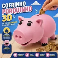 Cofrinho Porquinho 3D Grande Porta Moedas Decorativo Presente Criativo Infantil