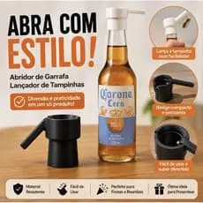 Abridor Garrafa Lançador Tampinhas Automático Cerveja Bar Churrasco Gadget Divertido Premium