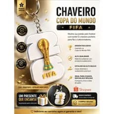 Chaveiro Taça Copa do Mundo 3D Premium – Presente para Fãs de Futebol