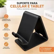 Suporte Celular Mesa Premium Dobrável Universal Para iPhone Samsung Xiaomi Tablet Base Antiderrapante Resistente