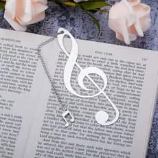 1 elegante nota de aço inoxidável música marcador presente amante da música livro amante formatura dia dos namorados nat