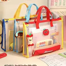 Bolsa De Tutoria horizontal De Desenho Animado ! Arquivo De Malha Com Zíper Especializada Para Assuntos De Classe , su