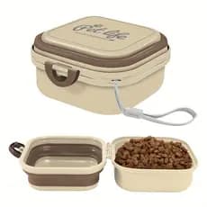 1 tigela de água portátil para cães, uso em viagens 2 em 1 para alimentos para animais de estimação, Design de tigela de