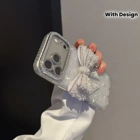 Luxuosa e elegante capa de telefone com padrão de concha de coração com furo de precisão adequada para iPhone 17/16/15/1