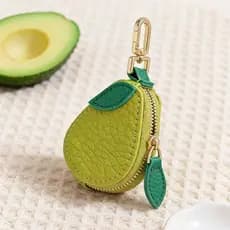 1 peça de chaveiro em formato de fruta pu porta-moedas - Mini bolsa de armazenamento AirTag e caixa organizadora de joia