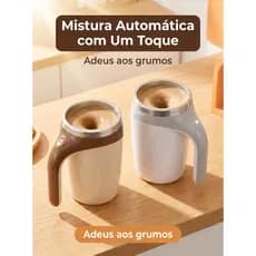 Caneca Automática Magnética Recarregável Presente Portátil com Tampa USB 380ml para Café e Shake