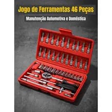 Jogo de Ferramentas com 46 Peças: Soquetes e Chave Catraca de Liberação Rápida