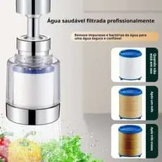 Filtro De Torneira De Cozinha  360 ° Purificador De Água Giratório Com Algodão PP Para Remoção De Cloro