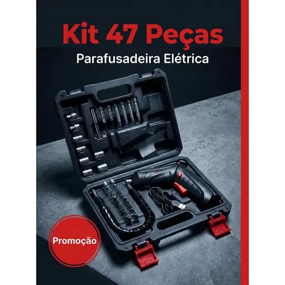 Kit Furadeira e Parafusadeira a Bateria Chave de Fenda Elétrica Com Bit Carregador