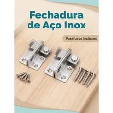 Trava Bloqueio Fecho Em Aço P/ Portas Com Furação P/ Cadeado Acessórios De Ferragens Domésticas