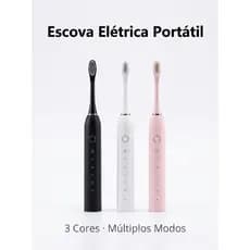 Escova de Dentes Elétrica Recarregável com Modos de Trabalho e Temporizador Automático - Aleatório