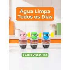 Filtro Purificador De Agua Para Torneira Bico Carvão Ativado 3 Em 1
