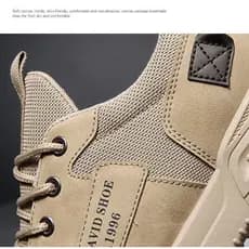 【Respirável e Estiloso】Sapatos Antiderrapante Verão Masculino Respirável Durável Tênis Preto Trabalho