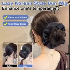 [Prático e Elegante] Peluca De Moño Estilo Coreano Perezoso Presilha/Cabelo/Feminino