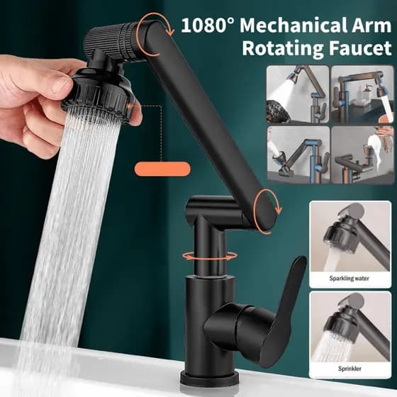 【Fácil Instalação】Torneira de Lavatório Universal Rotativa/Torneira Multifuncional/Torneira de Cozinha
